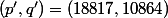 (p',q')=(18817, 10864) 